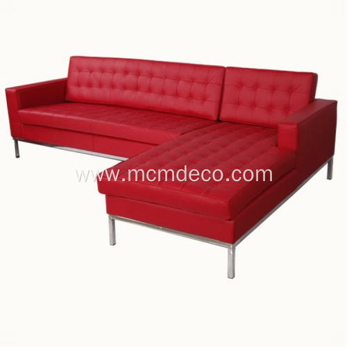 knoll leather corner sofa